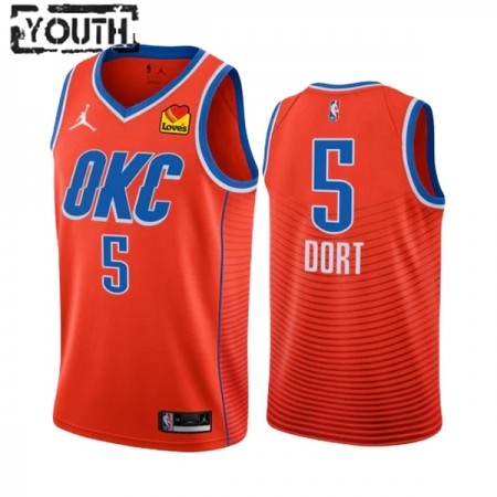 Dres Oklahoma City Thunder Luguentz Dort 5 Jordan 2022-23 Statement Edition Naranča Swingman - Dječji